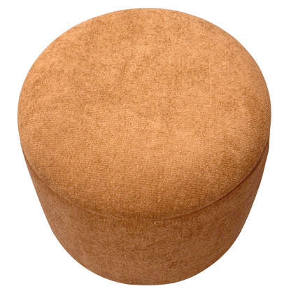 Sadie Round Storage Ottoman – Rust and Natural – 5