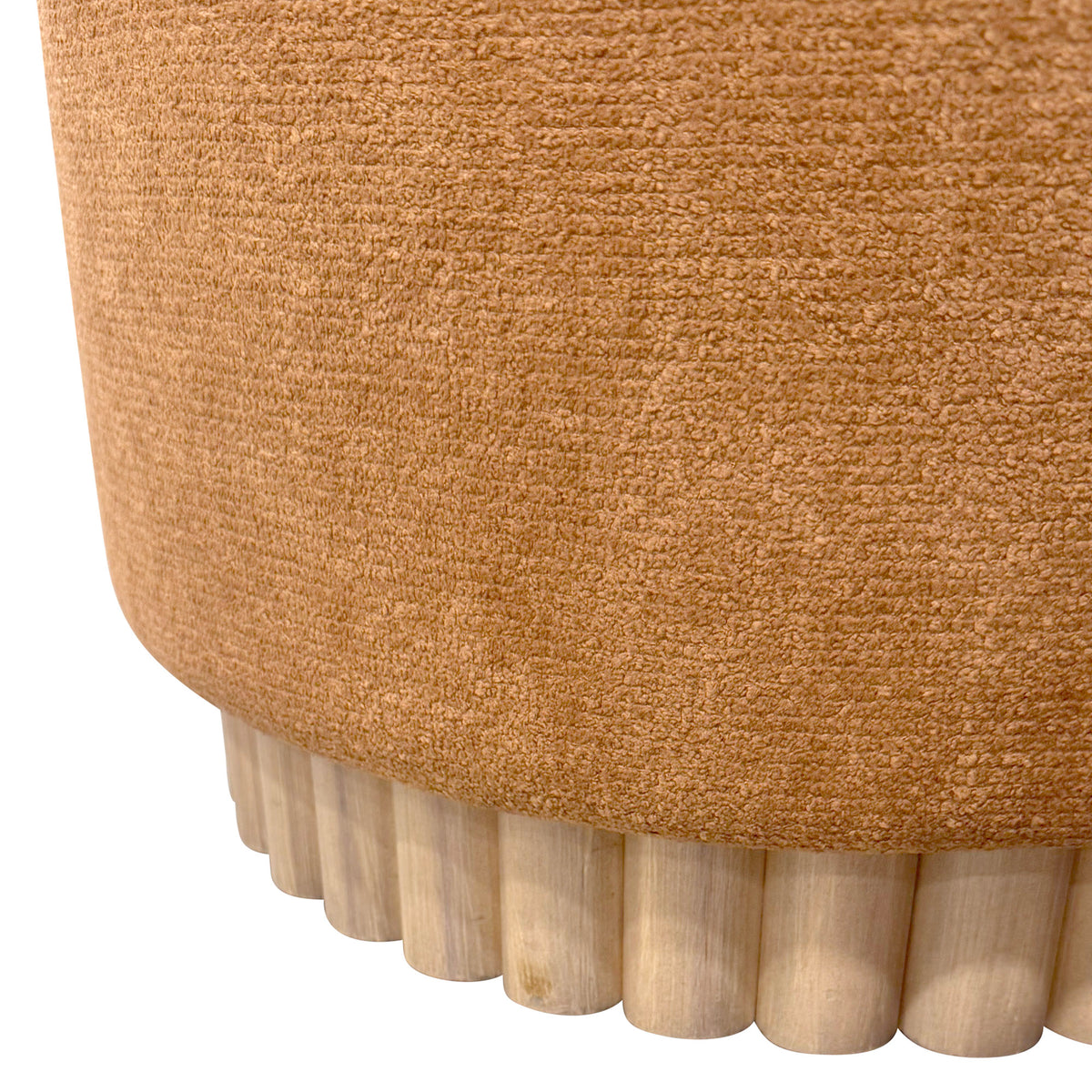 Sadie Round Storage Ottoman – Rust and Natural – 6