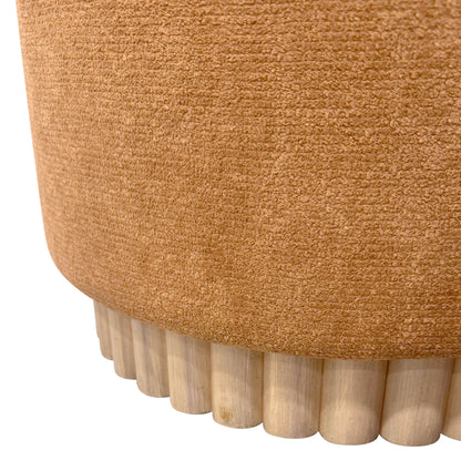 Sadie Round Storage Ottoman – Rust and Natural – 6