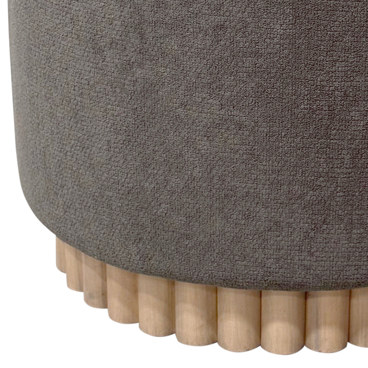 Sadie Round Storage Ottoman – Warm Charcoal and Natural – 6