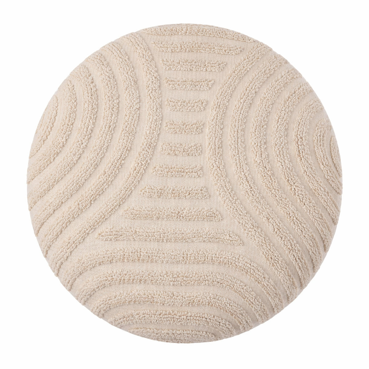 Lullu Round Storage Ottoman – Beige – 4