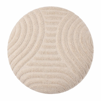 Lullu Round Storage Ottoman – Beige – 4