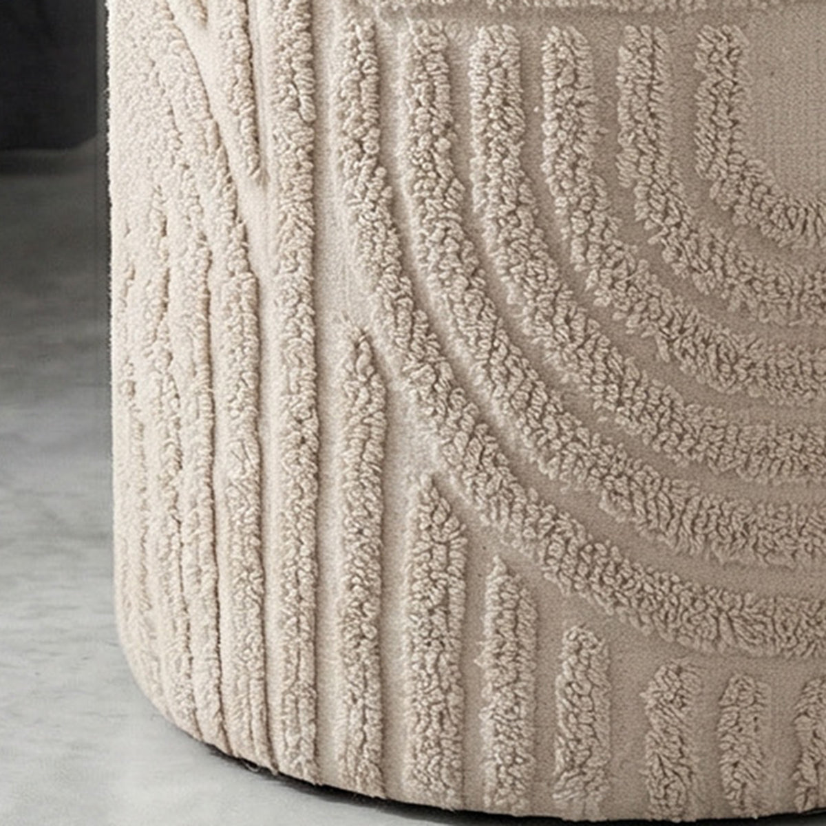 Lullu Round Storage Ottoman – Beige – 5