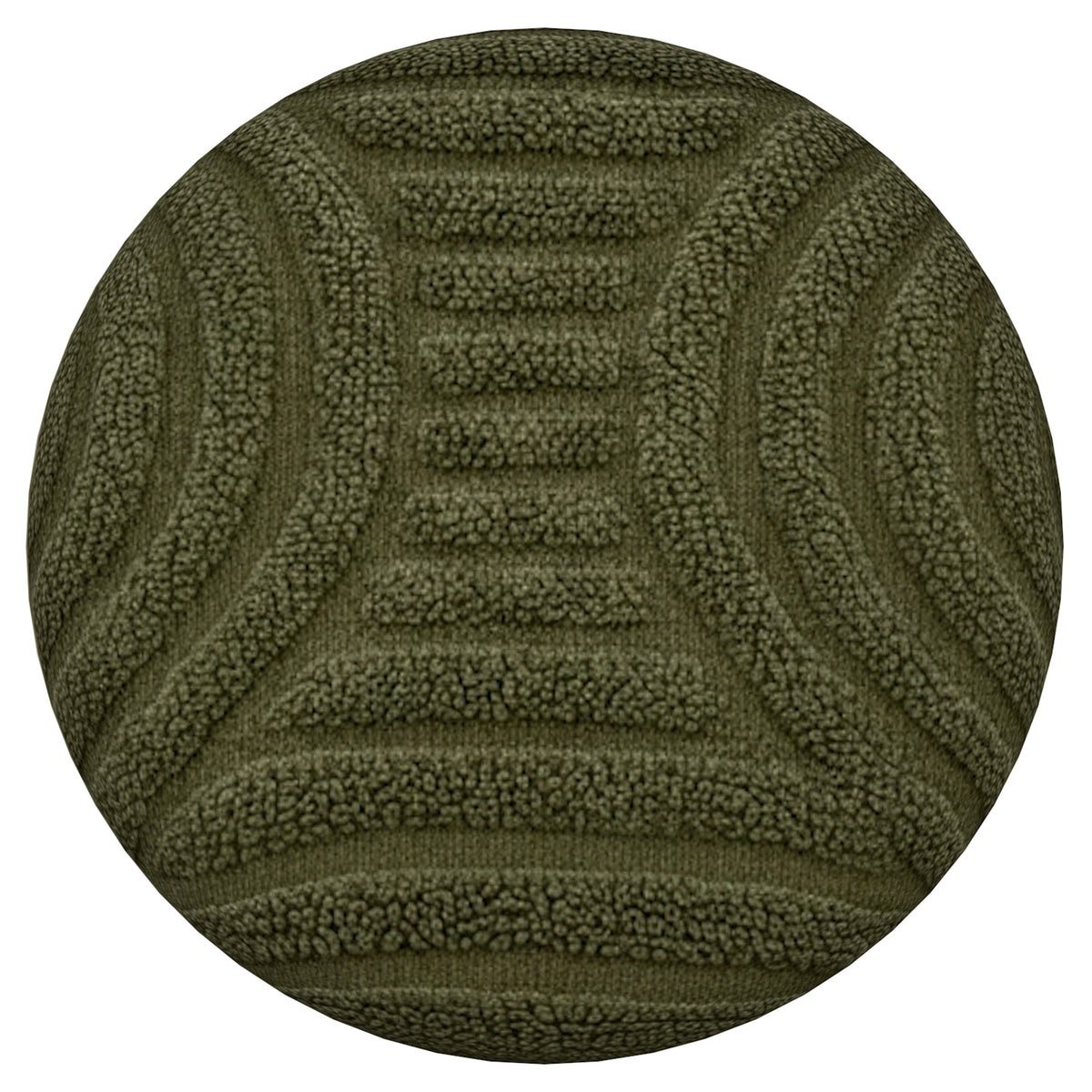 Lullu Round Storage Ottoman – Olive Green – 4