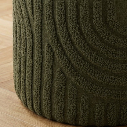 Lullu Round Storage Ottoman – Olive Green – 5