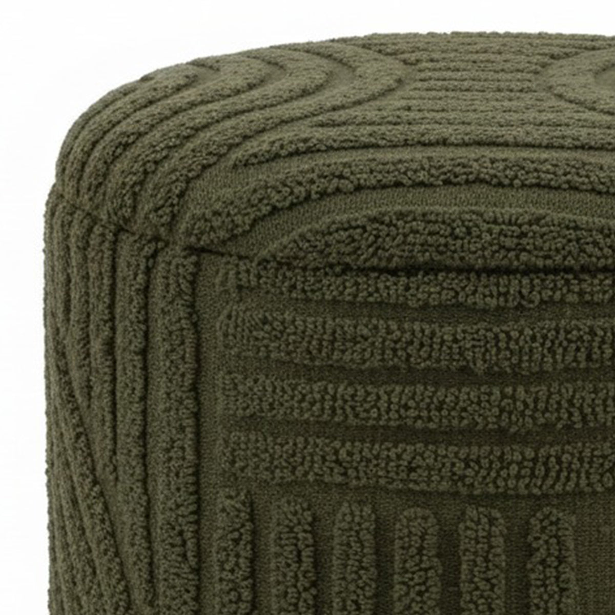 Lullu Round Storage Ottoman – Olive Green – 6