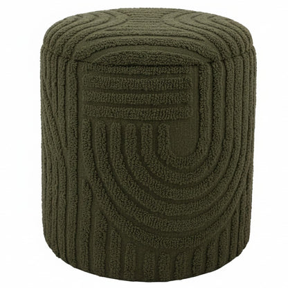 Lullu Round Storage Ottoman – Olive Green – 1