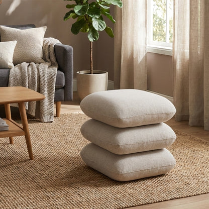 Rylee Square Ottoman – Beige – 2