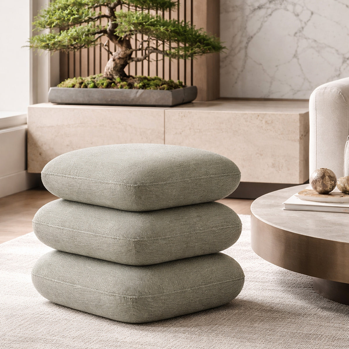 Rylee Square Ottoman – Sage – 2