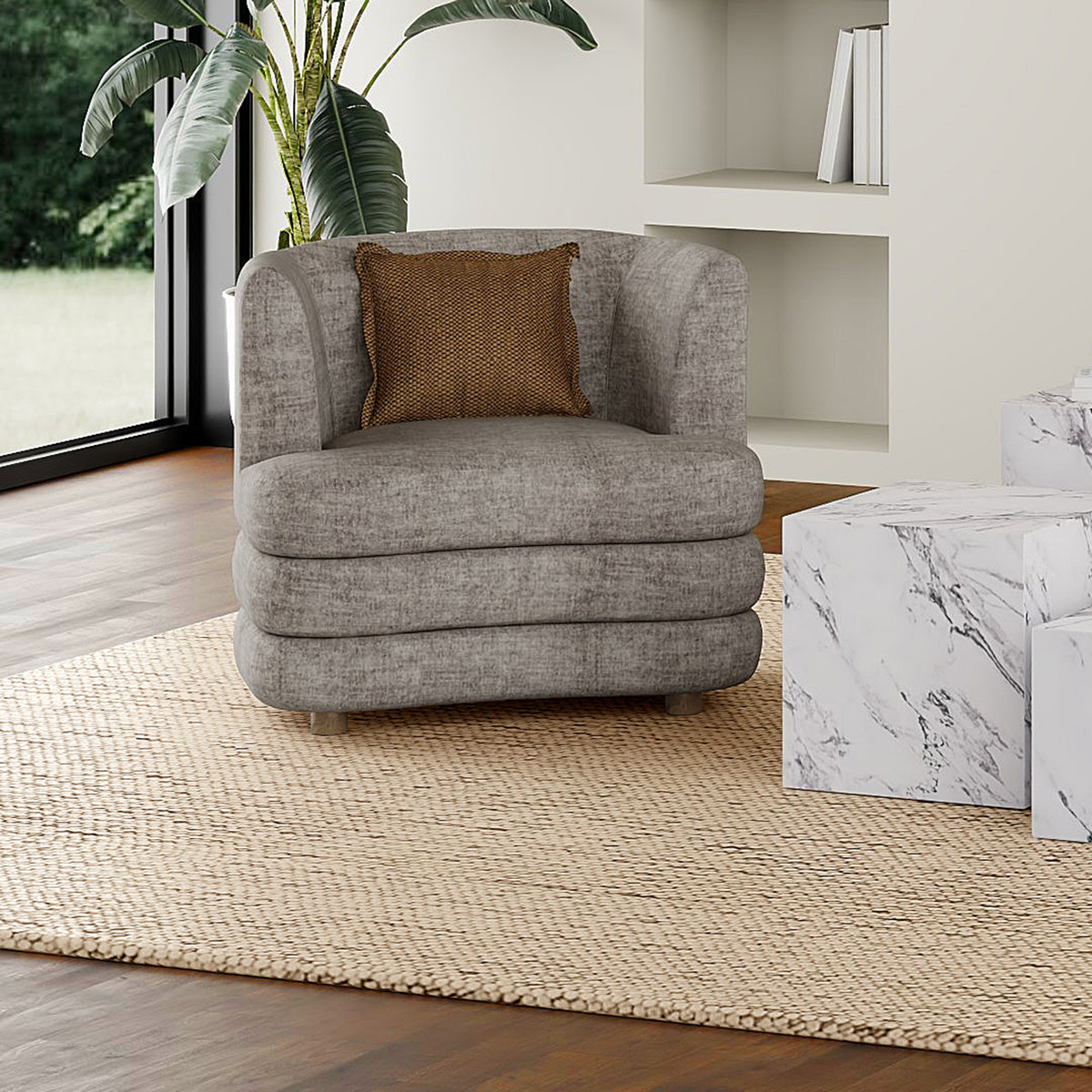 Dorian Accent Chair – Dark Taupe – 2