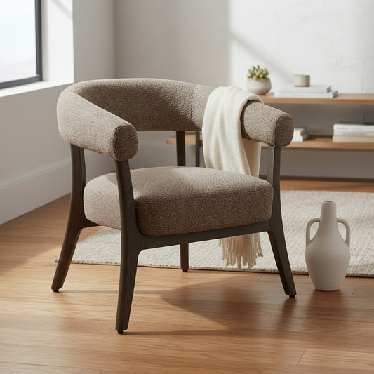 Surin Accent Chair – Brown and Walnut – 2