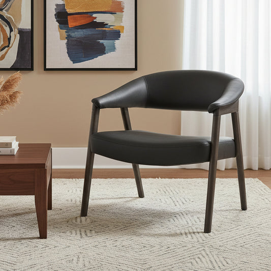 Bexley Accent Chair – Black and Dark Walnut – 2