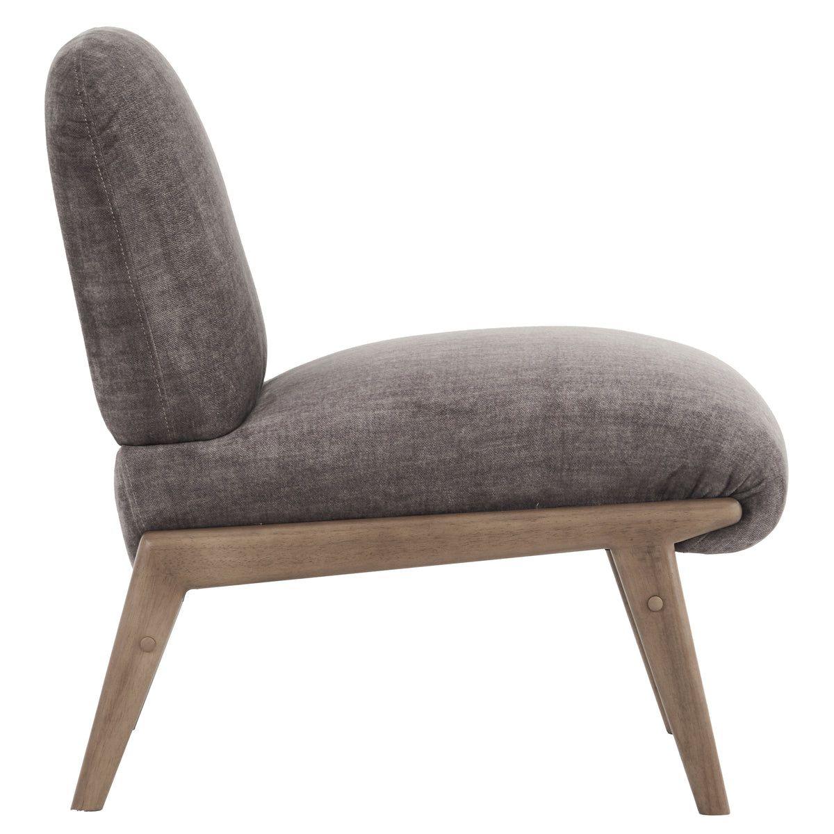 Lisson Accent Chair in Dark Taupe and Walnut