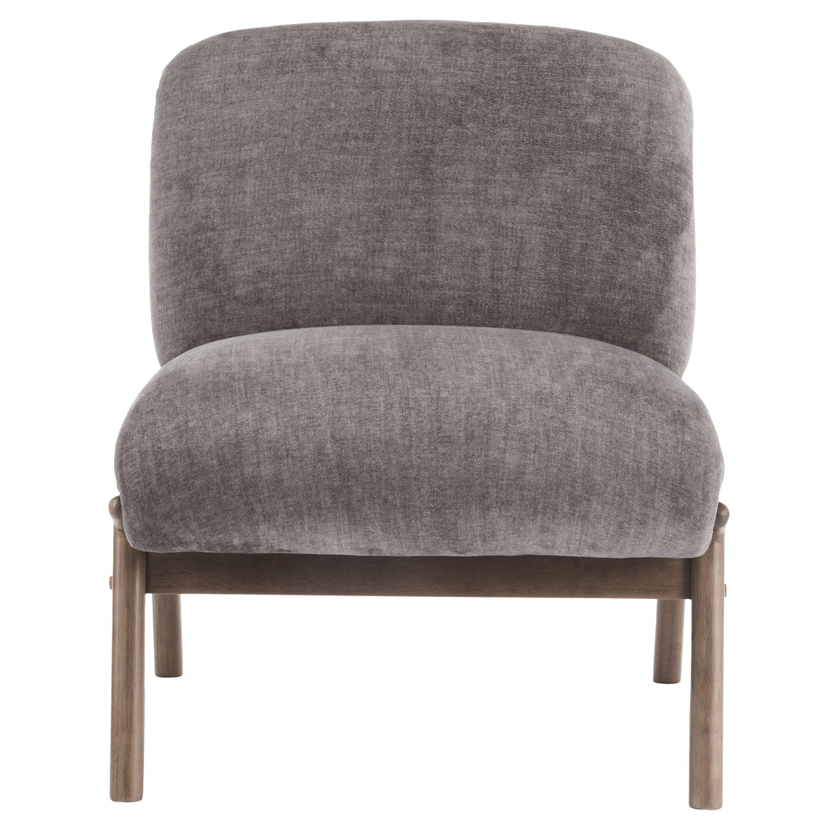 Lisson Accent Chair in Dark Taupe and Walnut
