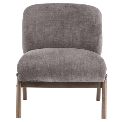Lisson Accent Chair in Dark Taupe and Walnut