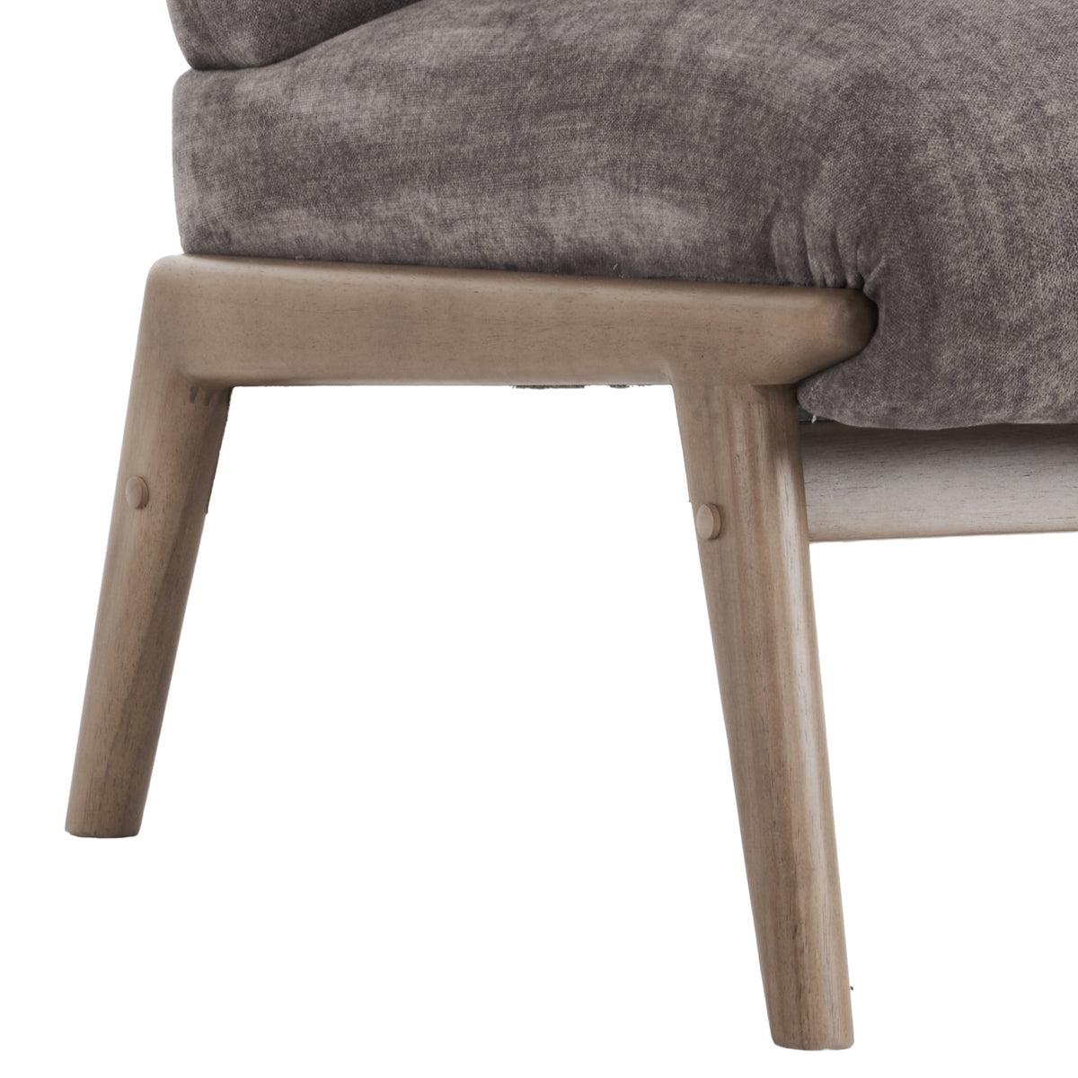 Lisson Accent Chair in Dark Taupe and Walnut