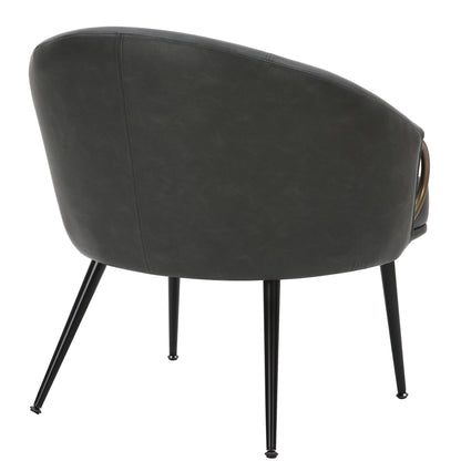 Zita Accent Chair – Vintage Charcoal and Black and Aged Gold – 3