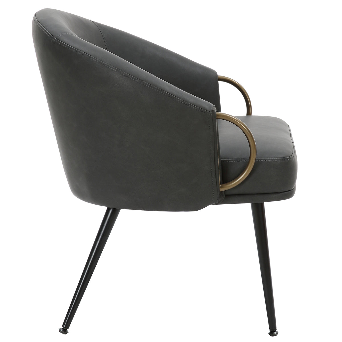 Zita Accent Chair – Vintage Charcoal and Black and Aged Gold – 4