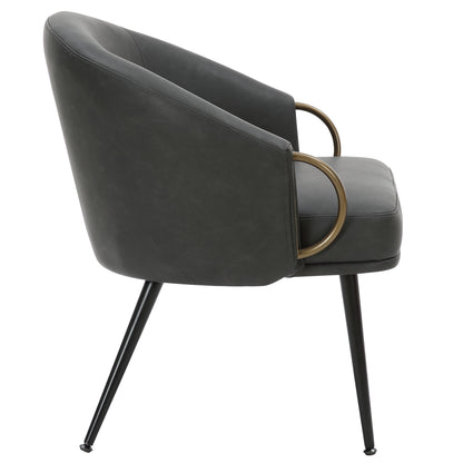 Zita Accent Chair – Vintage Charcoal and Black and Aged Gold – 4