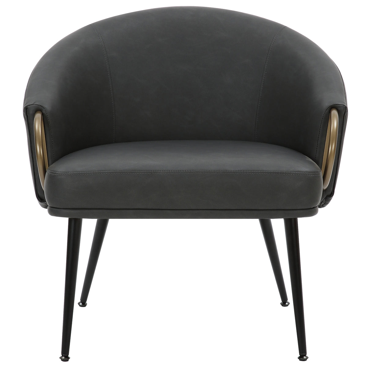 Zita Accent Chair – Vintage Charcoal and Black and Aged Gold – 5
