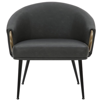 Zita Accent Chair – Vintage Charcoal and Black and Aged Gold – 5