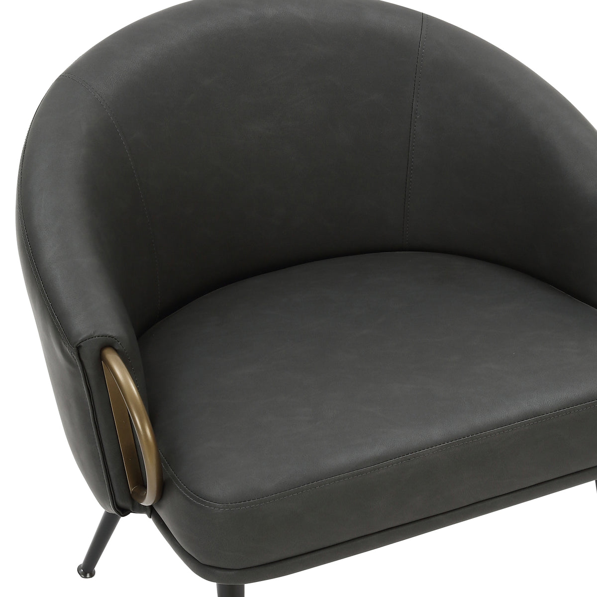 Zita Accent Chair – Vintage Charcoal and Black and Aged Gold – 6