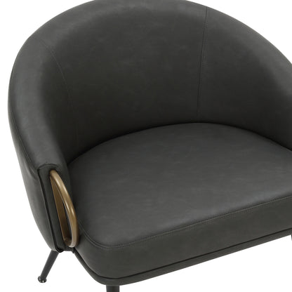 Zita Accent Chair – Vintage Charcoal and Black and Aged Gold – 6