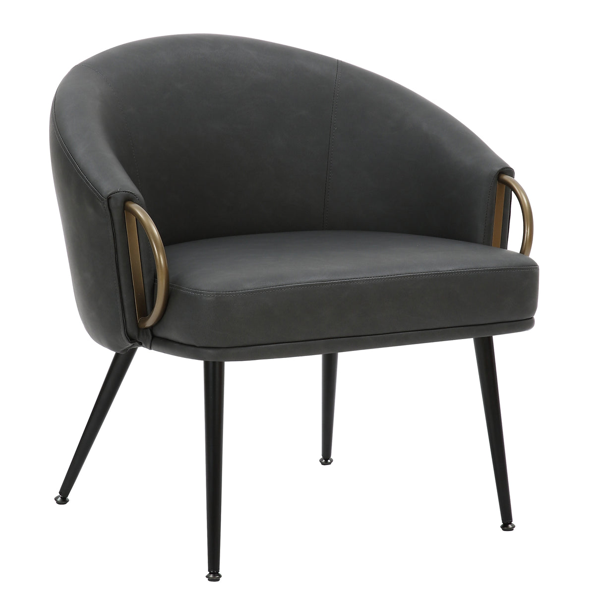 Zita Accent Chair – Vintage Charcoal and Black and Aged Gold – 7