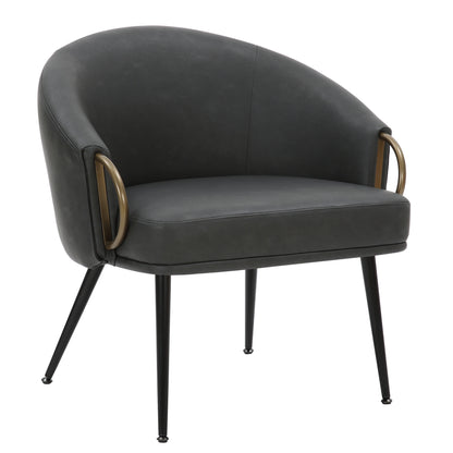 Zita Accent Chair – Vintage Charcoal and Black and Aged Gold – 7