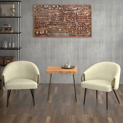 Zita Accent Chair – Vintage Ivory and Black and Aged Gold – 2