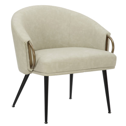 Zita Accent Chair – Vintage Ivory and Black and Aged Gold – 1