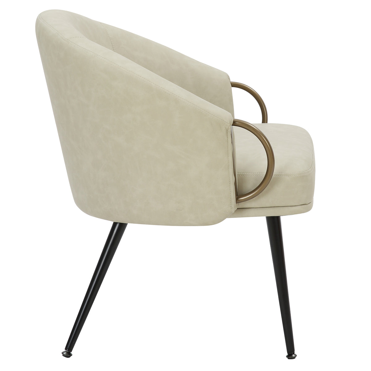 Zita Accent Chair – Vintage Ivory and Black and Aged Gold – 4