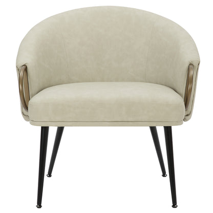 Zita Accent Chair – Vintage Ivory and Black and Aged Gold – 5