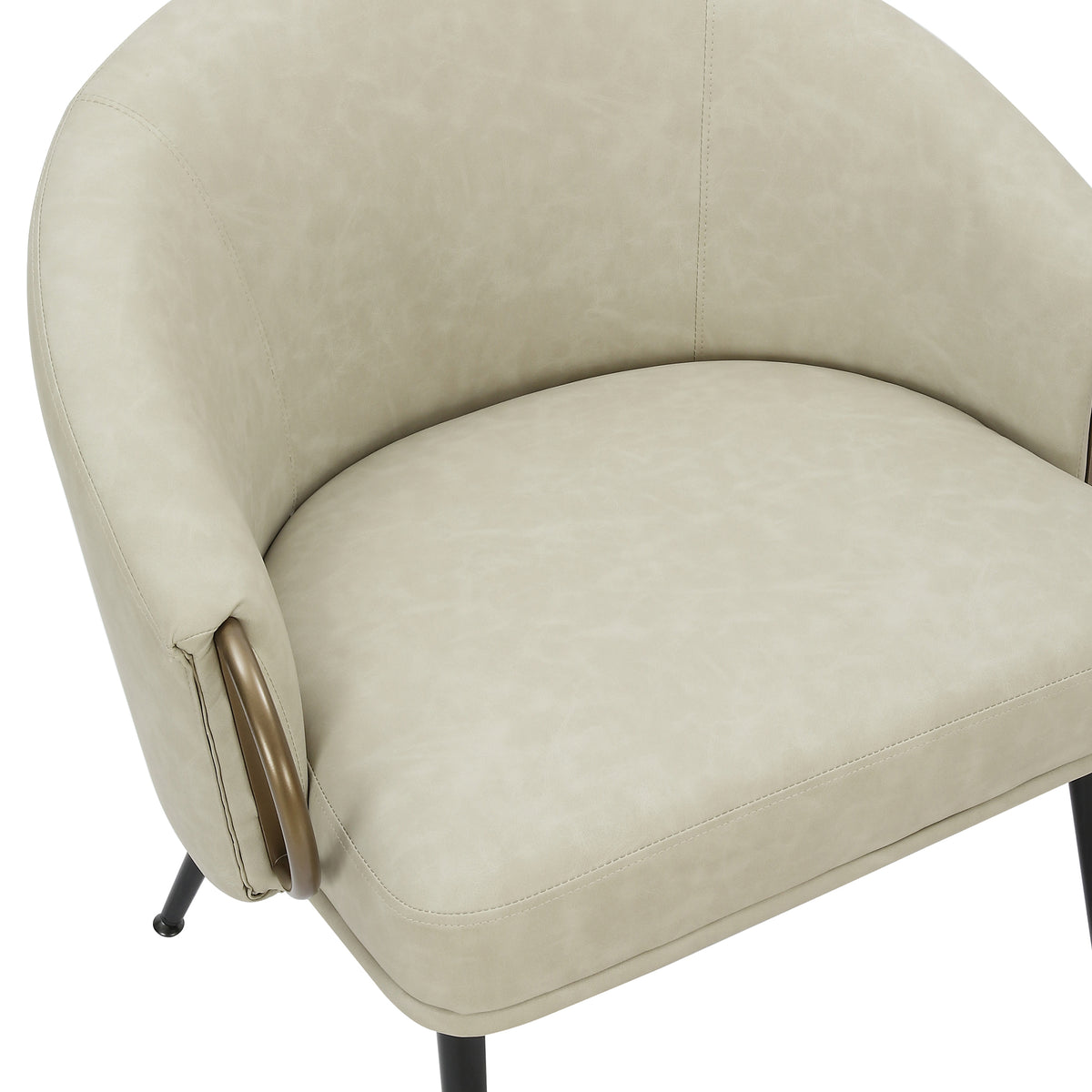 Zita Accent Chair – Vintage Ivory and Black and Aged Gold – 6