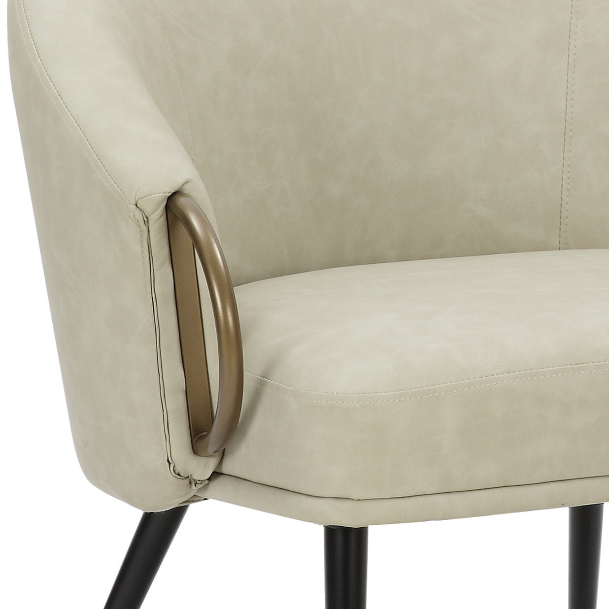 Zita Accent Chair – Vintage Ivory and Black and Aged Gold – 7