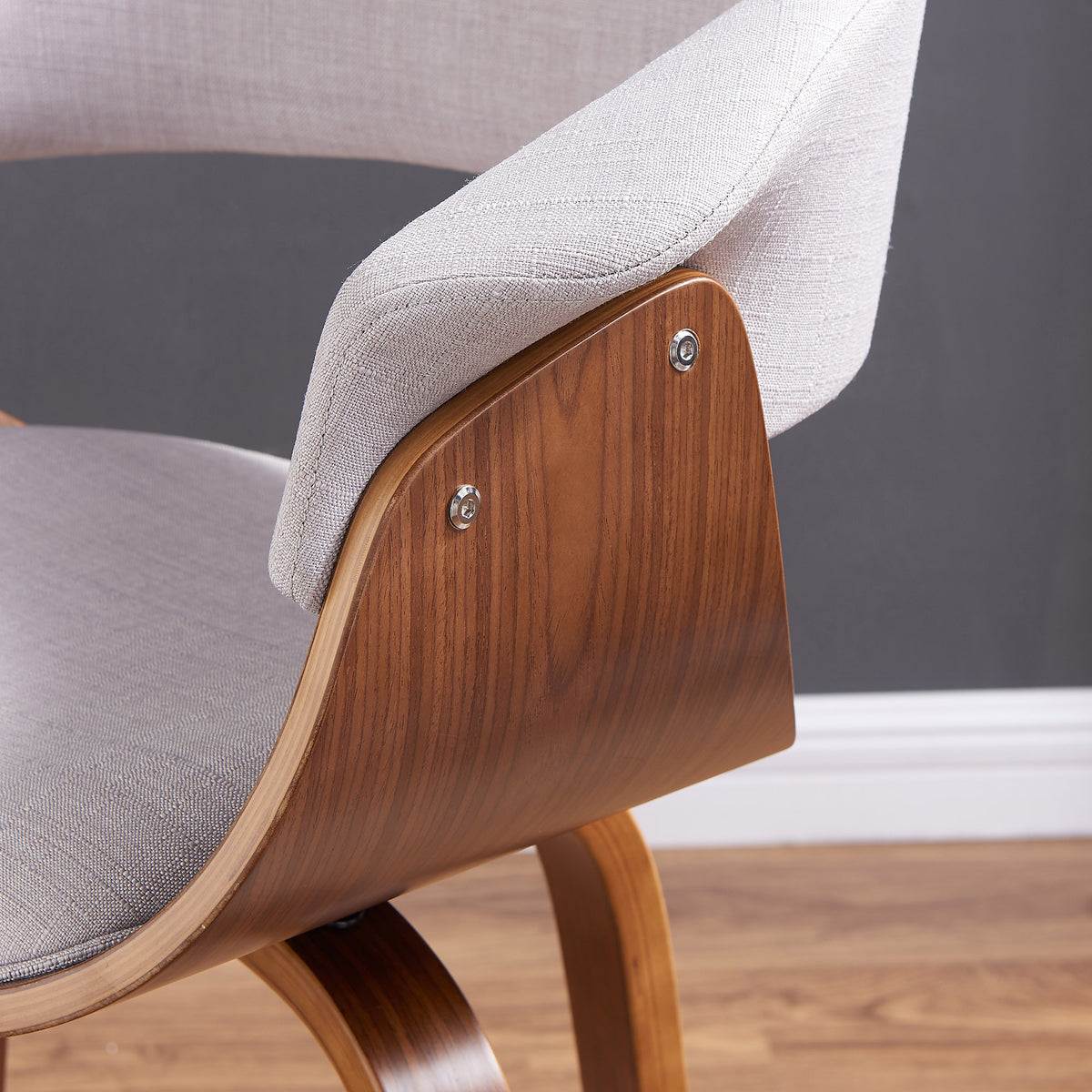 Holt Accent Chair in Grey and Walnut