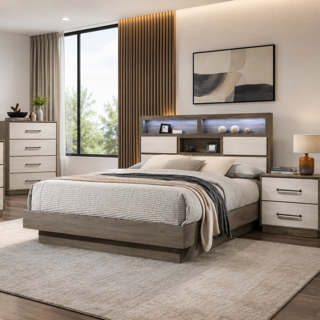 Vini Bedroom Set - Coffe Grey