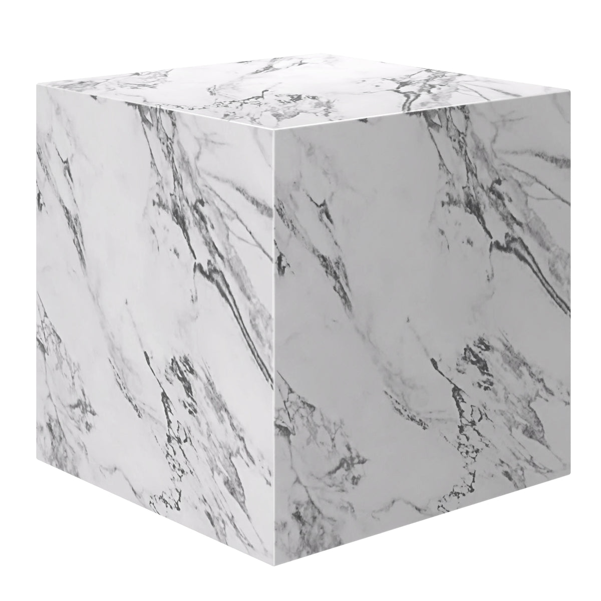 Artemis Square Accent Table in Bulgari White