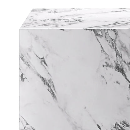 Artemis Square Accent Table in Bulgari White