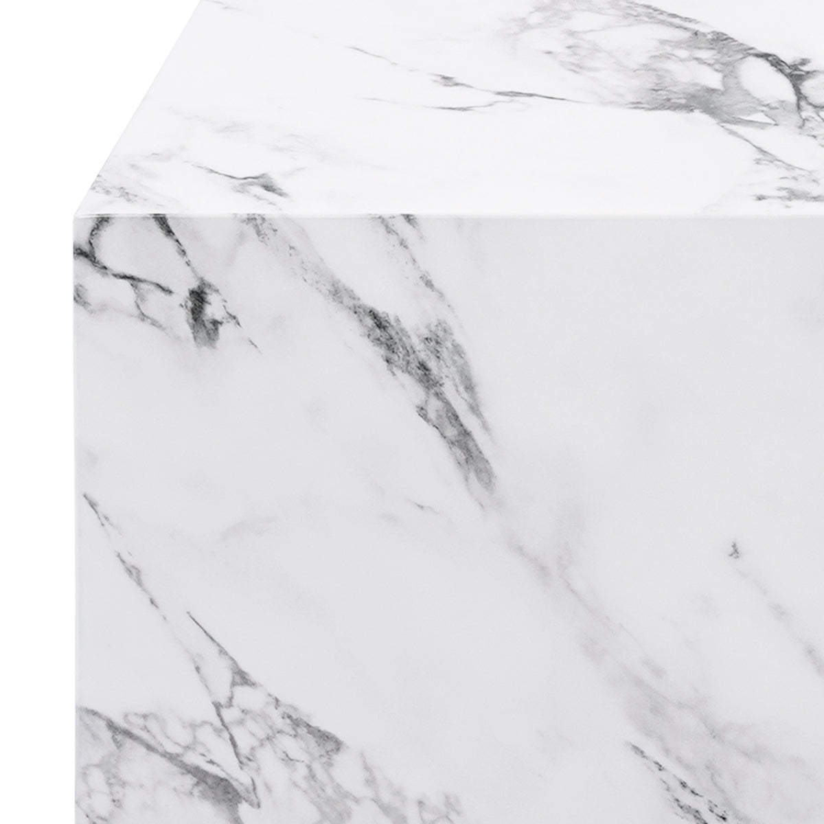Artemis Square Accent Table in Bulgari White