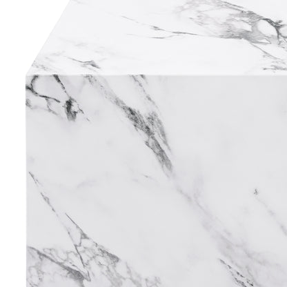Artemis Square Accent Table in Bulgari White