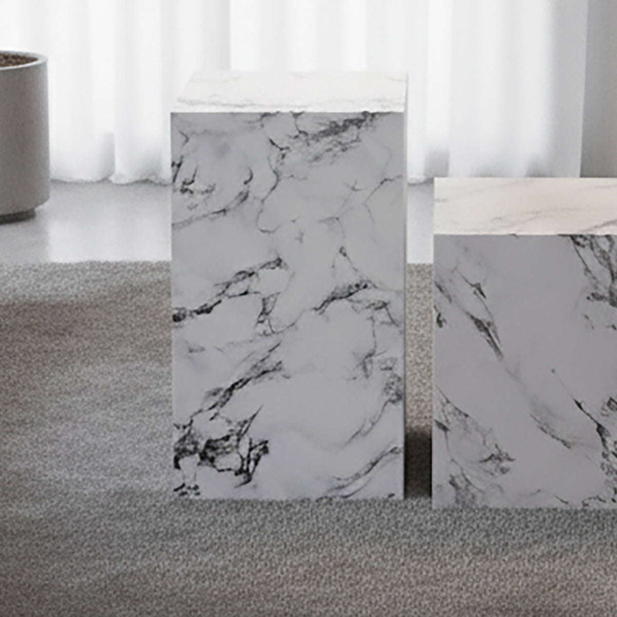 Artemis Tall Accent Table – Bulgari White – 2