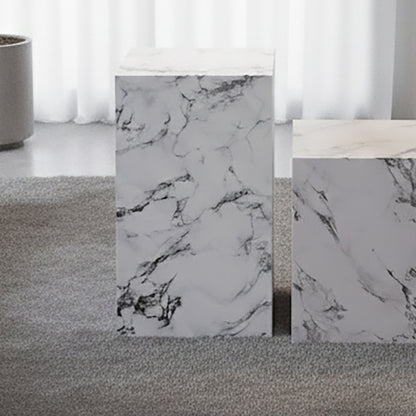 Artemis Tall Accent Table – Bulgari White – 2