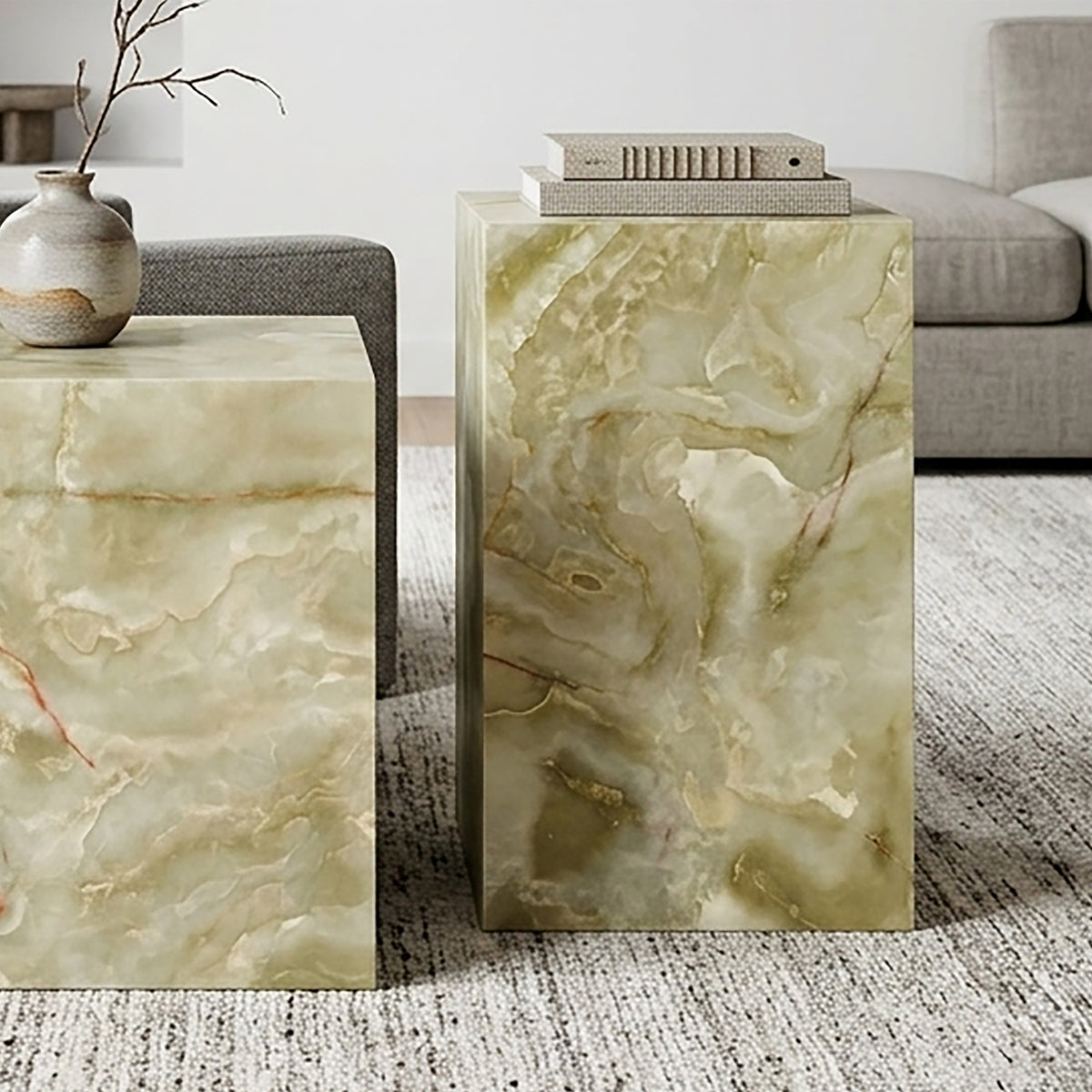 Artemis Tall Accent Table in Jade Onyx