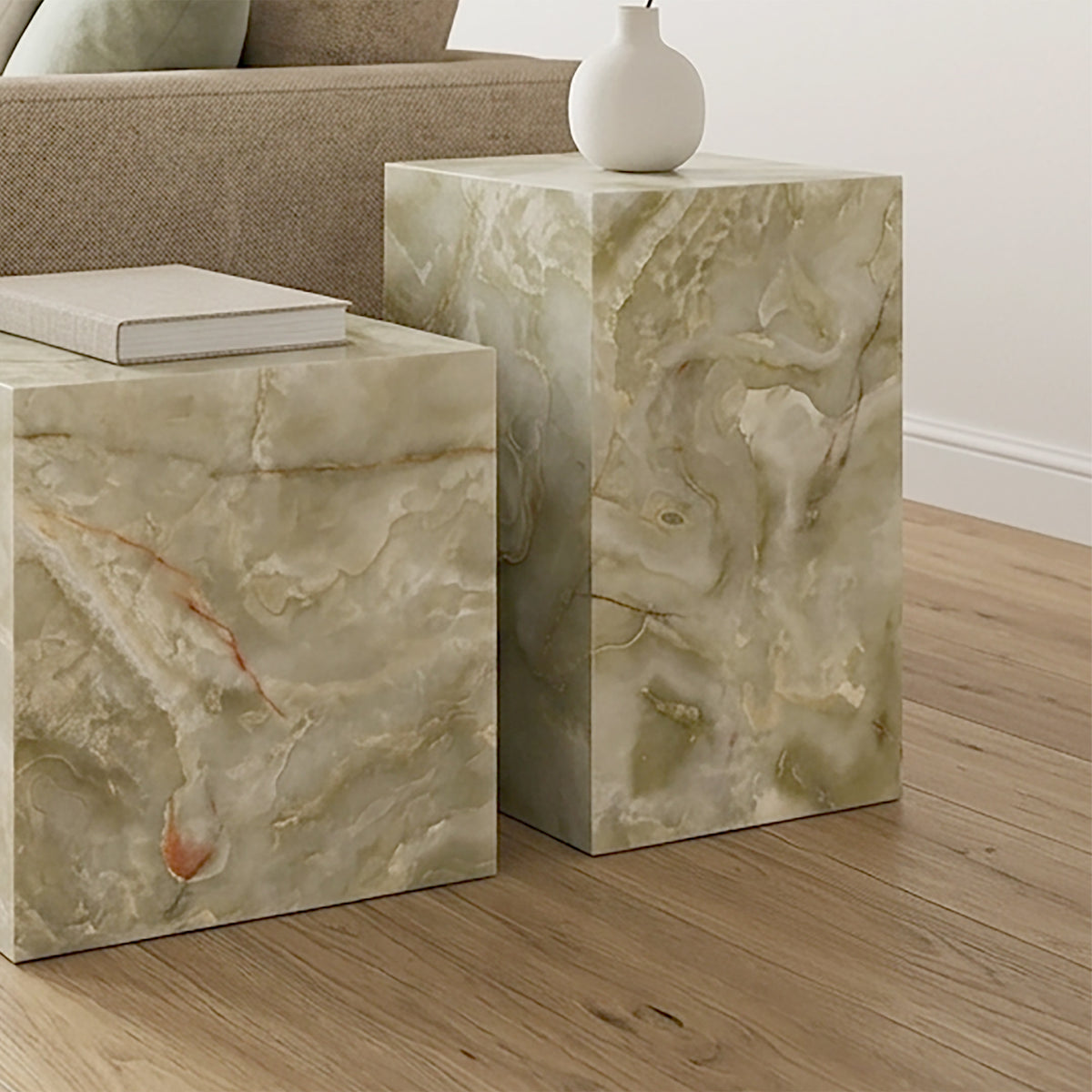Artemis Tall Accent Table in Jade Onyx