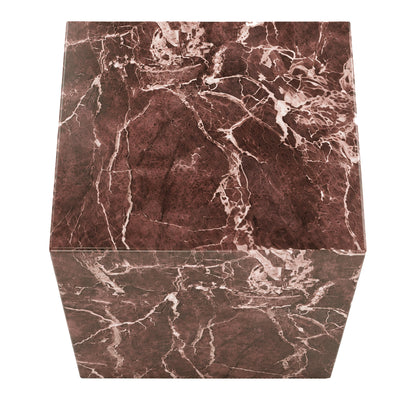 Artemis Tall Accent Table in Red Levanto