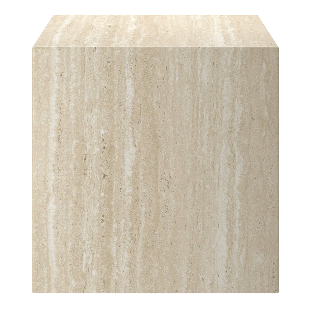 Artemis Square Accent Table in Travertine