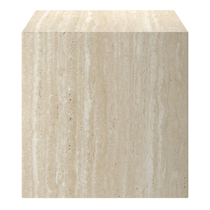 Artemis Square Accent Table in Travertine