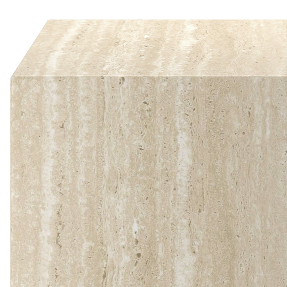 Artemis Square Accent Table in Travertine