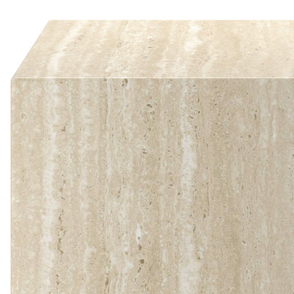 Artemis Square Accent Table in Travertine
